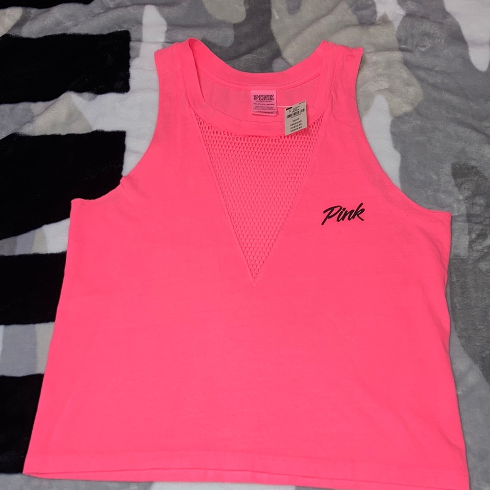 Vs pink muscle crop tank